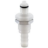 PPM Series Thermoplastic Nipple, Valved with Bulkhead Mount